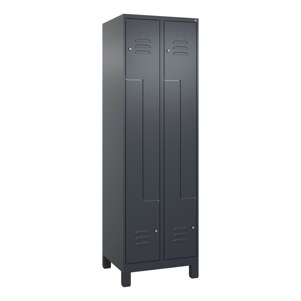 Produktabbildung Nr. 9: C+P Z-Spind Classic PLUS, Füße, 4 Abteile, HxBxT 1.950 x 600 x 500 mm, anthrazitgrau, anthrazitgrau, Zylinderschloss