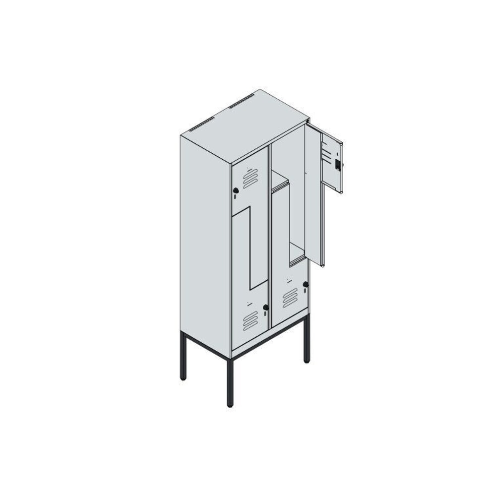 C+P Z-Spind Classic PLUS, Gestell, 4 Abteile, HxBxT 2.120 x 800 x 500 mm, lichtgrau, lichtgrau, Zylinderschloss Produktabbildung Nr. 8: C+P Z-Spind Classic PLUS, Gestell, 4 Abteile, HxBxT 2.120 x 800 x 500 mm, lichtgrau, lichtgrau, Zylinderschloss