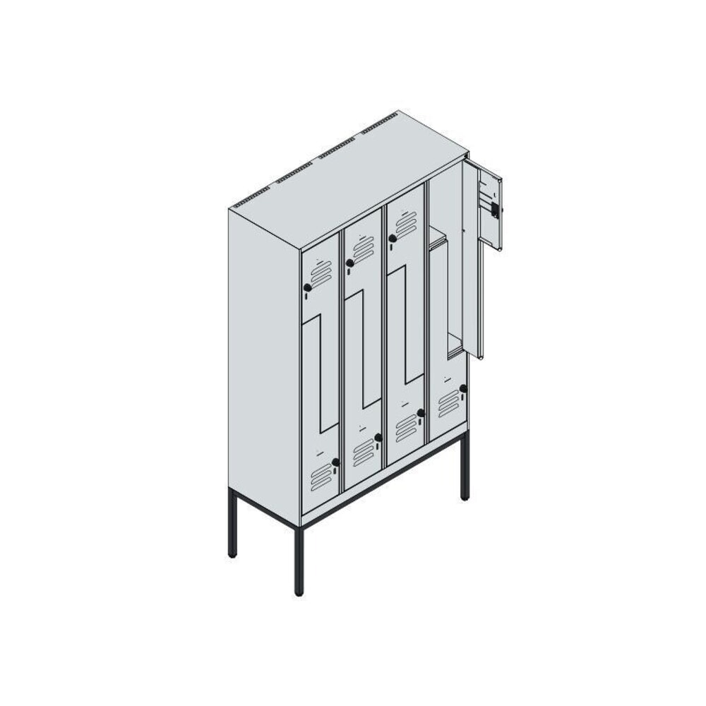C+P Z-Spind Classic PLUS, Gestell, 8 Abteile, HxBxT 2.120 x 1.200 x 500 mm, lichtgrau, enzianblau, für Vorhängeschloss Produktabbildung Nr. 7: C+P Z-Spind Classic PLUS, Gestell, 8 Abteile, HxBxT 2.120 x 1.200 x 500 mm, lichtgrau, enzianblau, für Vorhängeschloss