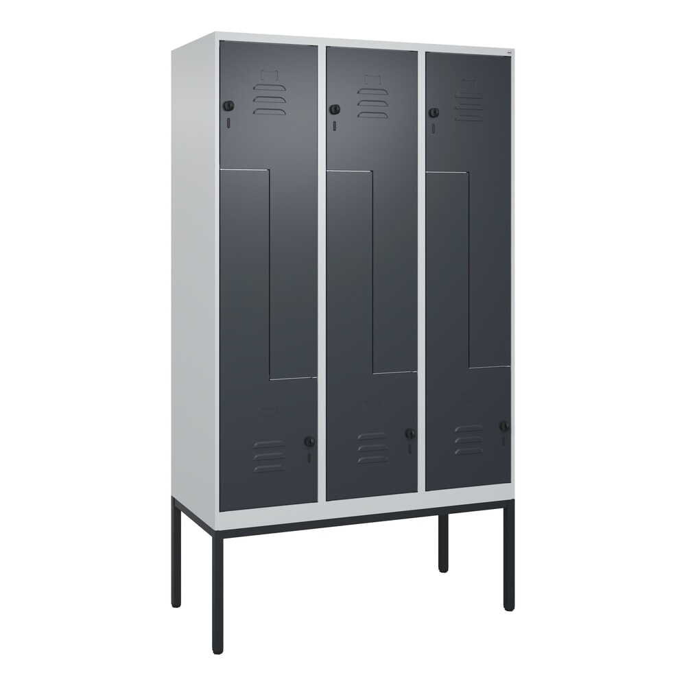 Produktabbildung Nr. 9: C+P Z-Spind Classic PLUS, Gestell, 6 Abteile, HxBxT 2.120 x 1.200 x 500 mm, lichtgrau, anthrazitgrau, für Vorhängeschloss