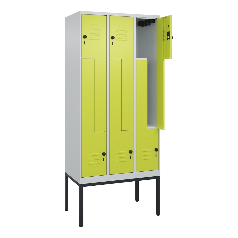 C+P Z-Spind Classic PLUS, Gestell, 6 Abteile, HxBxT 2.120 x 900 x 500 mm, lichtgrau, clowngrün, für Vorhängeschloss Produktabbildung Nr. 1: C+P Z-Spind Classic PLUS, Gestell, 6 Abteile, HxBxT 2.120 x 900 x 500 mm, lichtgrau, clowngrün, für Vorhängeschloss