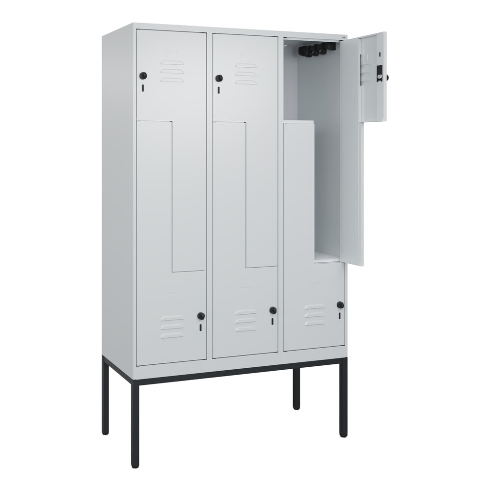 C+P Z-Spind Classic PLUS, Gestell, 6 Abteile, HxBxT 2.120 x 1.200 x 500 mm, lichtgrau, lichtgrau, für Vorhängeschloss Produktabbildung Nr. 1: C+P Z-Spind Classic PLUS, Gestell, 6 Abteile, HxBxT 2.120 x 1.200 x 500 mm, lichtgrau, lichtgrau, für Vorhängeschloss