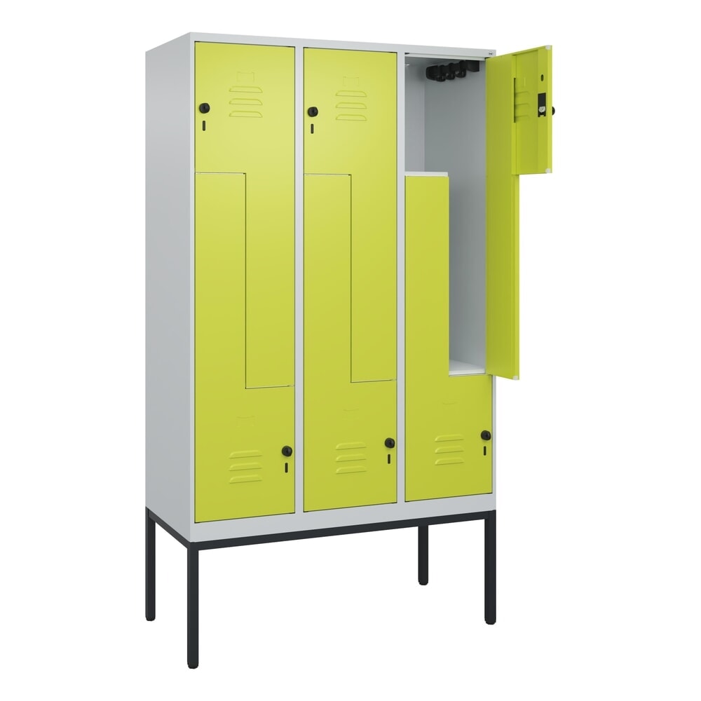 C+P Z-Spind Classic PLUS, Gestell, 6 Abteile, HxBxT 2.120 x 1.200 x 500 mm, lichtgrau, clowngrün, für Vorhängeschloss Produktabbildung Nr. 1: C+P Z-Spind Classic PLUS, Gestell, 6 Abteile, HxBxT 2.120 x 1.200 x 500 mm, lichtgrau, clowngrün, für Vorhängeschloss
