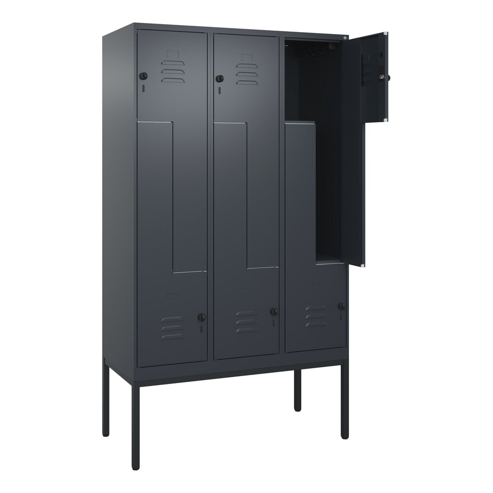 C+P Z-Spind Classic PLUS, Gestell, 6 Abteile, HxBxT 2.120 x 1.200 x 500 mm, anthrazitgrau, anthrazitgrau, für Vorhängeschloss Produktabbildung Nr. 1: C+P Z-Spind Classic PLUS, Gestell, 6 Abteile, HxBxT 2.120 x 1.200 x 500 mm, anthrazitgrau, anthrazitgrau, für Vorhängeschloss