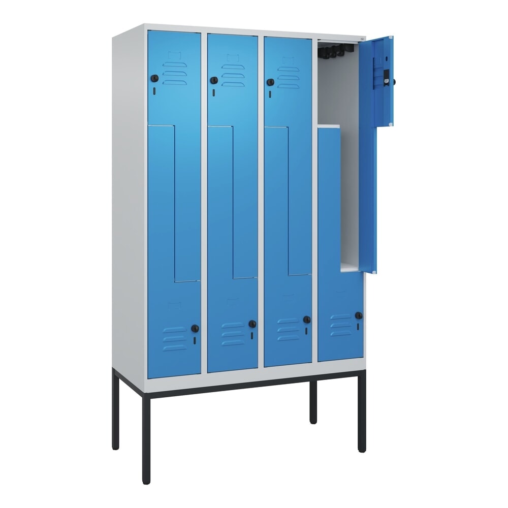 C+P Z-Spind Classic PLUS, Gestell, 8 Abteile, HxBxT 2.120 x 1.200 x 500 mm, lichtgrau, lichtblau, für Vorhängeschloss Produktabbildung Nr. 1: C+P Z-Spind Classic PLUS, Gestell, 8 Abteile, HxBxT 2.120 x 1.200 x 500 mm, lichtgrau, lichtblau, für Vorhängeschloss