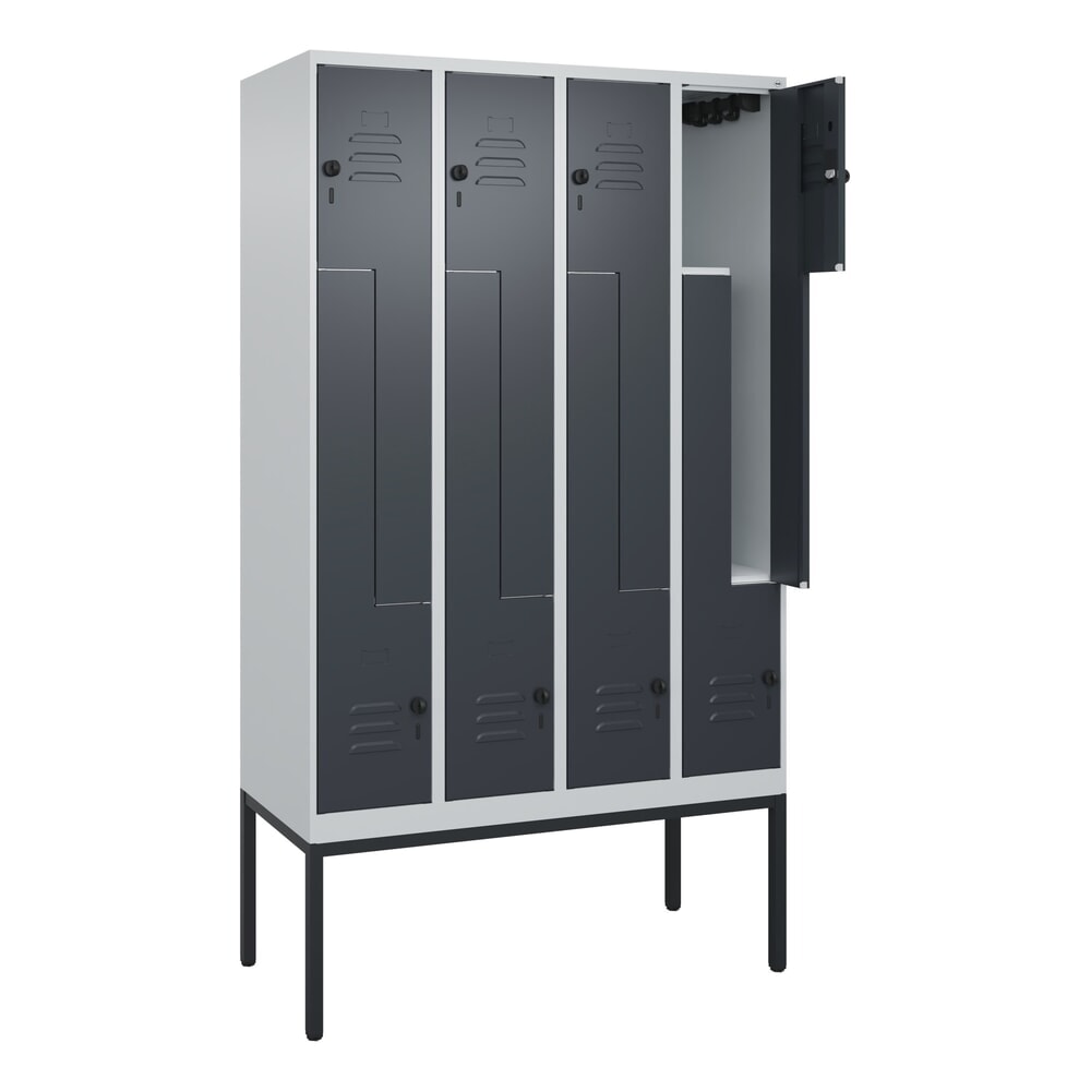 C+P Z-Spind Classic PLUS, Gestell, 8 Abteile, HxBxT 2.120 x 1.200 x 500 mm, lichtgrau, anthrazitgrau, für Vorhängeschloss Produktabbildung Nr. 1: C+P Z-Spind Classic PLUS, Gestell, 8 Abteile, HxBxT 2.120 x 1.200 x 500 mm, lichtgrau, anthrazitgrau, für Vorhängeschloss