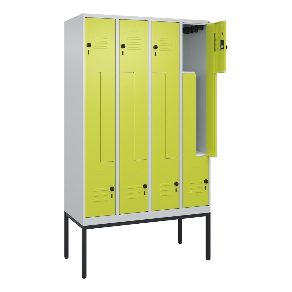 C+P Z-Spind Classic PLUS, Gestell, 8 Abteile, HxBxT 2.120 x 1.200 x 500 mm, lichtgrau, clowngrün, für Vorhängeschloss Produktabbildung Nr. 1: C+P Z-Spind Classic PLUS, Gestell, 8 Abteile, HxBxT 2.120 x 1.200 x 500 mm, lichtgrau, clowngrün, für Vorhängeschloss