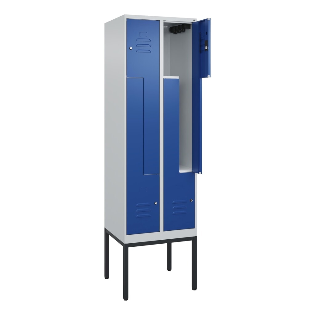 C+P Z-Spind Classic PLUS, Gestell, 4 Abteile, HxBxT 2.120 x 600 x 500 mm, lichtgrau, enzianblau, Zylinderschloss Produktabbildung Nr. 1: C+P Z-Spind Classic PLUS, Gestell, 4 Abteile, HxBxT 2.120 x 600 x 500 mm, lichtgrau, enzianblau, Zylinderschloss