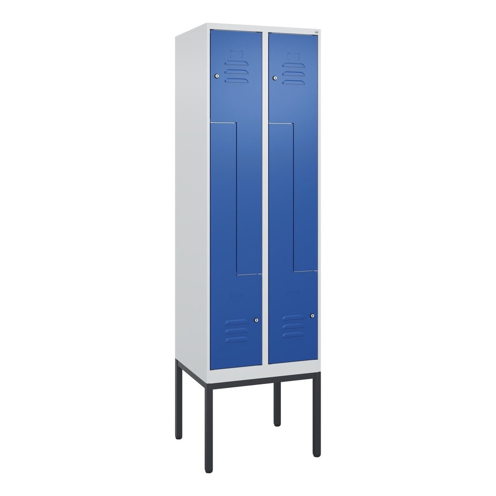 C+P Z-Spind Classic PLUS, Gestell, 4 Abteile, HxBxT 2.120 x 600 x 500 mm, lichtgrau, enzianblau, Zylinderschloss Produktabbildung Nr. 9: C+P Z-Spind Classic PLUS, Gestell, 4 Abteile, HxBxT 2.120 x 600 x 500 mm, lichtgrau, enzianblau, Zylinderschloss