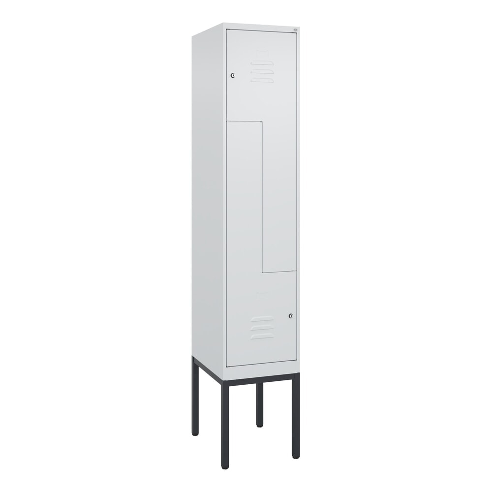 Produktabbildung Nr. 9: C+P Z-Spind Classic PLUS, Gestell, 2 Abteile, HxBxT 2.120 x 400 x 500 mm, lichtgrau, lichtgrau, Zylinderschloss