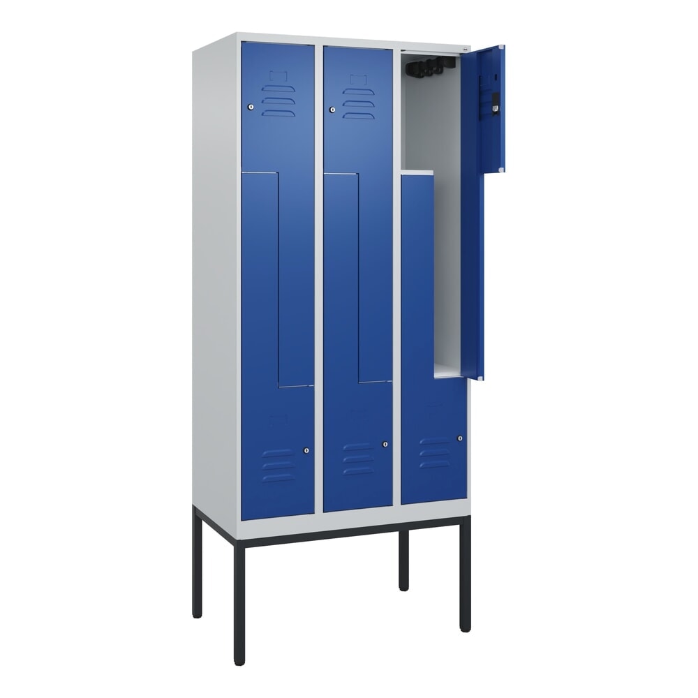 C+P Z-Spind Classic PLUS, Gestell, 6 Abteile, HxBxT 2.120 x 900 x 500 mm, lichtgrau, enzianblau, Zylinderschloss Produktabbildung Nr. 1: C+P Z-Spind Classic PLUS, Gestell, 6 Abteile, HxBxT 2.120 x 900 x 500 mm, lichtgrau, enzianblau, Zylinderschloss