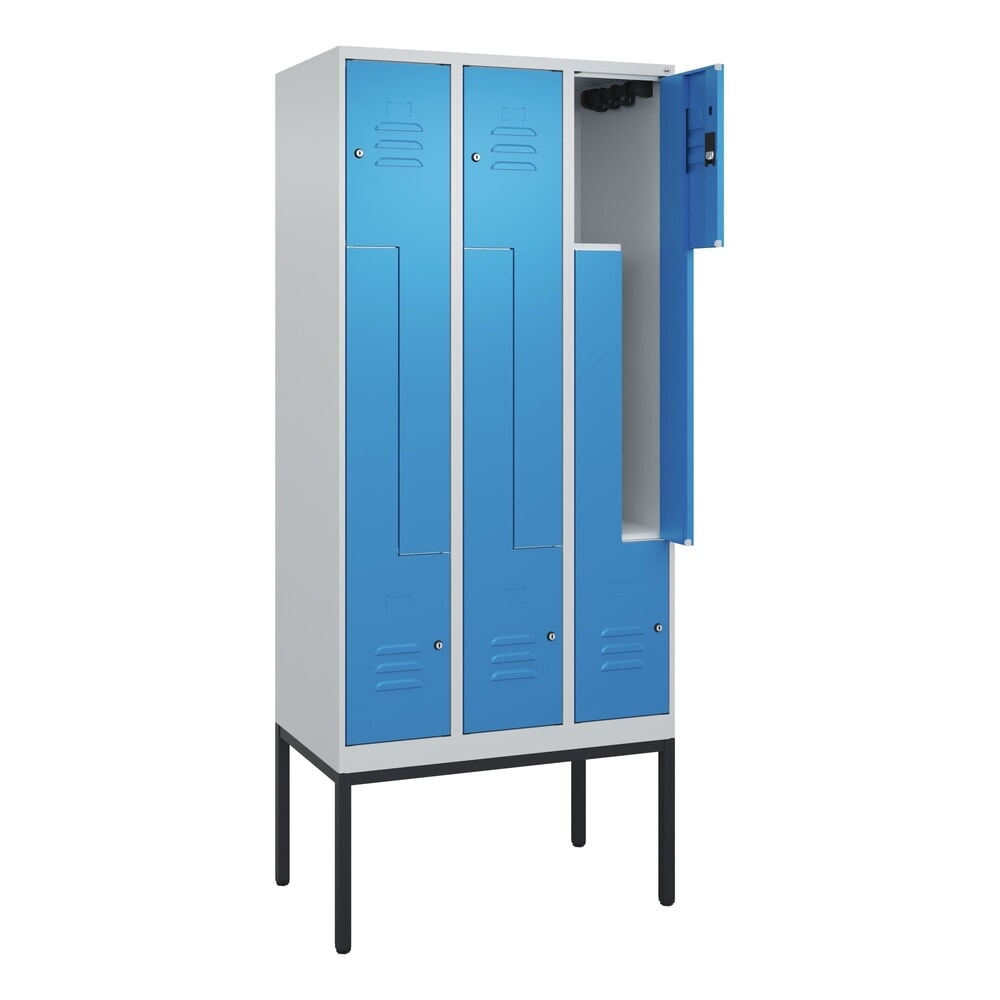 C+P Z-Spind Classic PLUS, Gestell, 6 Abteile, HxBxT 2.120 x 900 x 500 mm, lichtgrau, lichtblau, Zylinderschloss Produktabbildung Nr. 1: C+P Z-Spind Classic PLUS, Gestell, 6 Abteile, HxBxT 2.120 x 900 x 500 mm, lichtgrau, lichtblau, Zylinderschloss