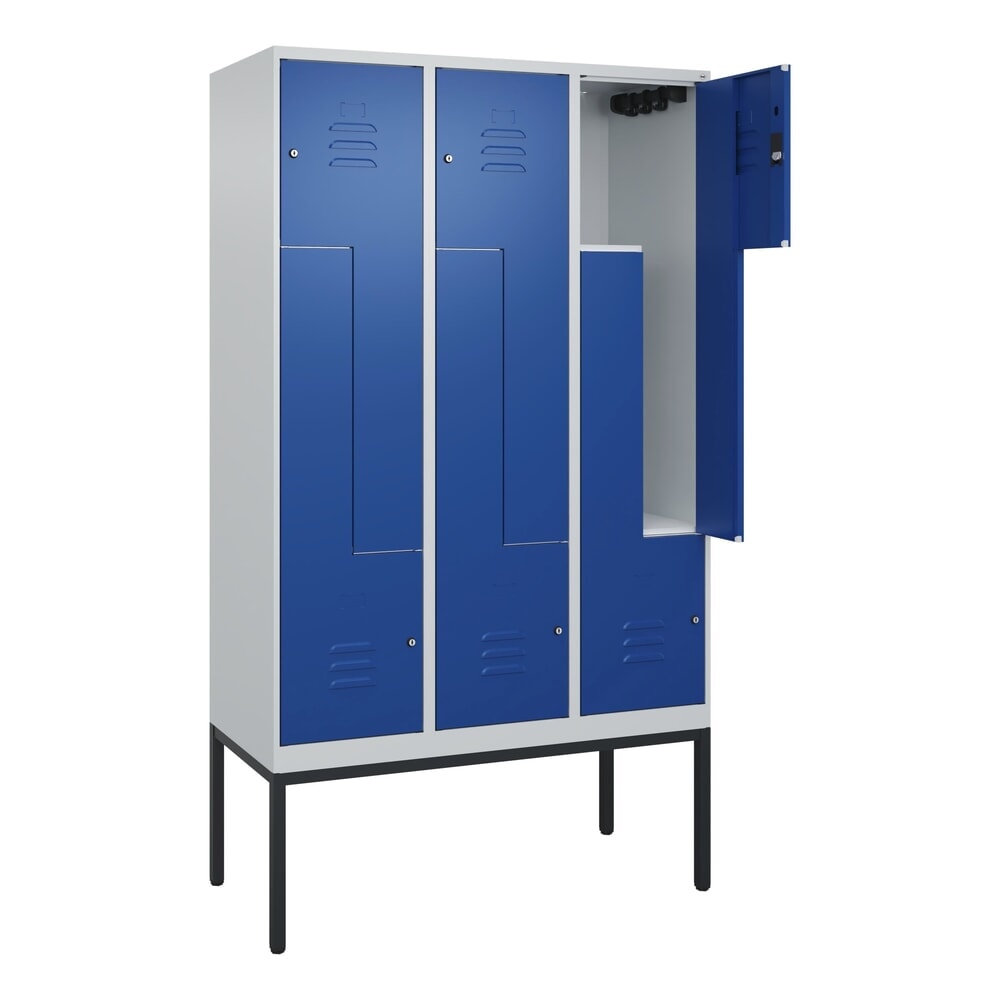 C+P Z-Spind Classic PLUS, Gestell, 6 Abteile, HxBxT 2.120 x 1.200 x 500 mm, lichtgrau, enzianblau, Zylinderschloss Produktabbildung Nr. 1: C+P Z-Spind Classic PLUS, Gestell, 6 Abteile, HxBxT 2.120 x 1.200 x 500 mm, lichtgrau, enzianblau, Zylinderschloss