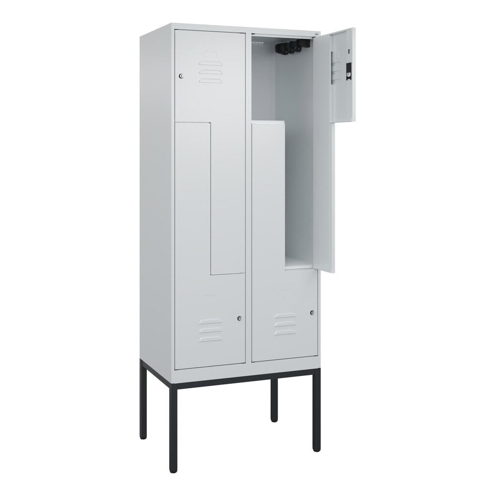 C+P Z-Spind Classic PLUS, Gestell, 4 Abteile, HxBxT 2.120 x 800 x 500 mm, lichtgrau, lichtgrau, Zylinderschloss Produktabbildung Nr. 1: C+P Z-Spind Classic PLUS, Gestell, 4 Abteile, HxBxT 2.120 x 800 x 500 mm, lichtgrau, lichtgrau, Zylinderschloss