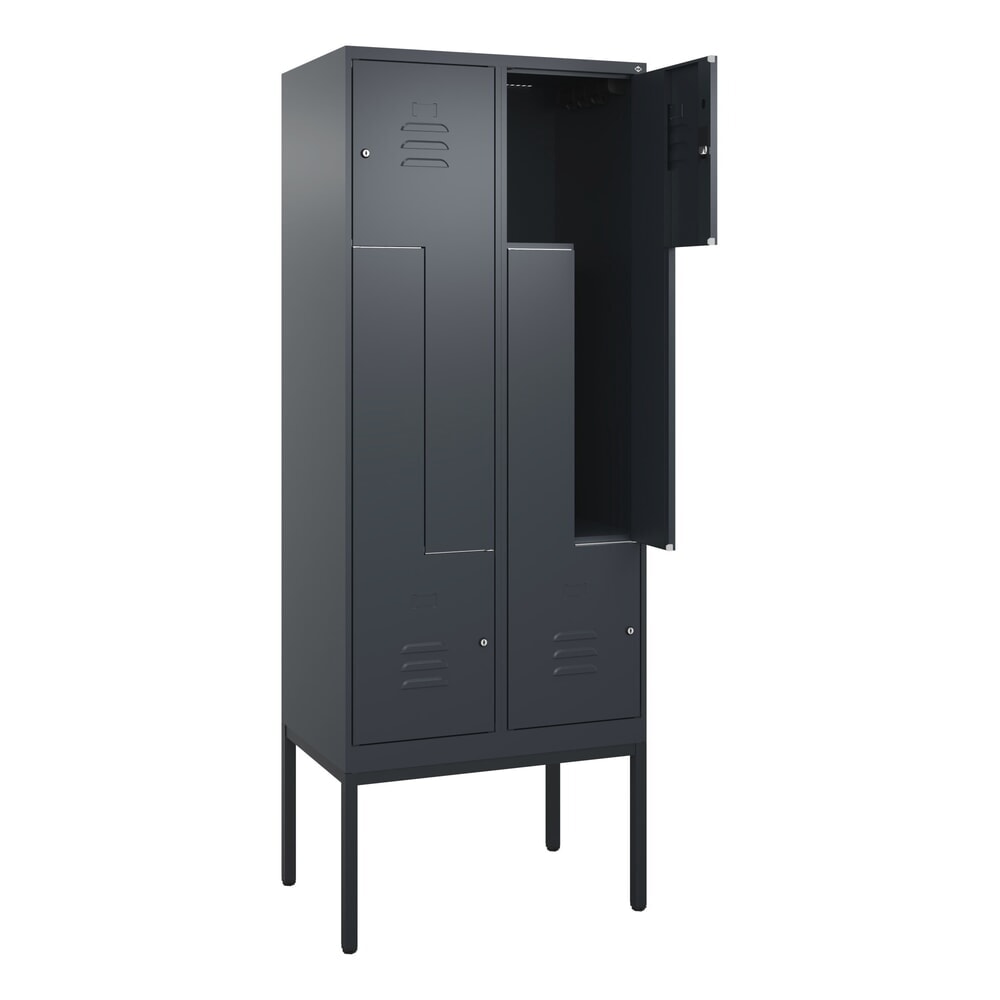 C+P Z-Spind Classic PLUS, Gestell, 4 Abteile, HxBxT 2.120 x 800 x 500 mm, anthrazitgrau, anthrazitgrau, Zylinderschloss Produktabbildung Nr. 1: C+P Z-Spind Classic PLUS, Gestell, 4 Abteile, HxBxT 2.120 x 800 x 500 mm, anthrazitgrau, anthrazitgrau, Zylinderschloss