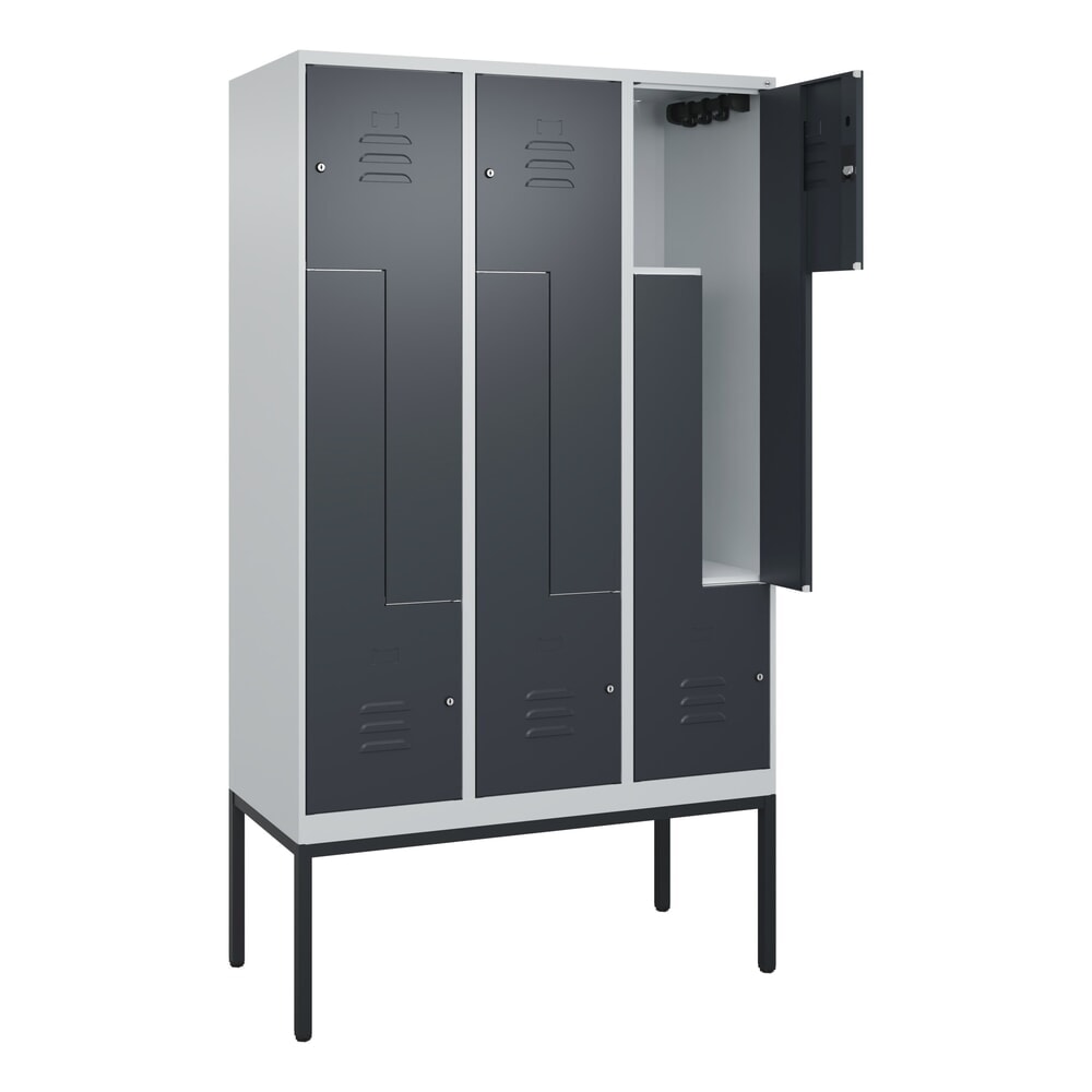 C+P Z-Spind Classic PLUS, Gestell, 6 Abteile, HxBxT 2.120 x 1.200 x 500 mm, lichtgrau, anthrazitgrau, Zylinderschloss Produktabbildung Nr. 1: C+P Z-Spind Classic PLUS, Gestell, 6 Abteile, HxBxT 2.120 x 1.200 x 500 mm, lichtgrau, anthrazitgrau, Zylinderschloss