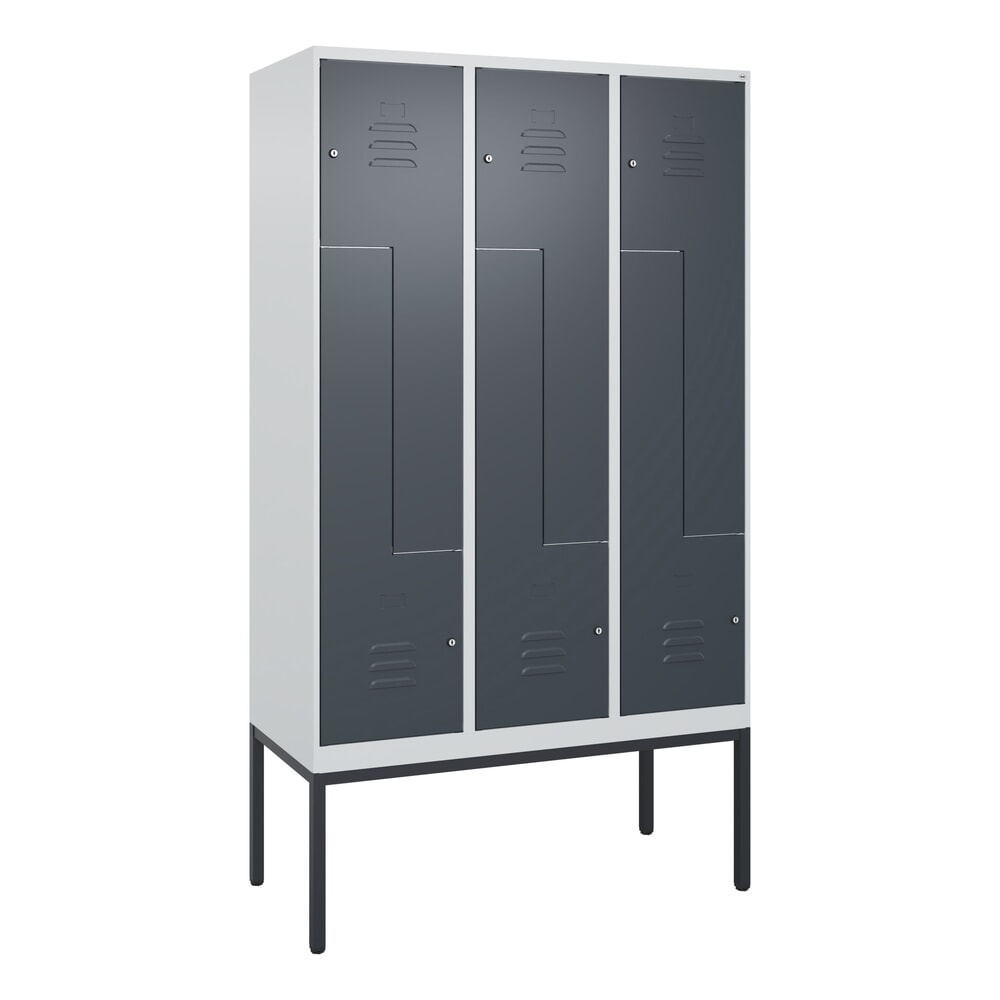 C+P Z-Spind Classic PLUS, Gestell, 6 Abteile, HxBxT 2.120 x 1.200 x 500 mm, lichtgrau, anthrazitgrau, Zylinderschloss Produktabbildung Nr. 9: C+P Z-Spind Classic PLUS, Gestell, 6 Abteile, HxBxT 2.120 x 1.200 x 500 mm, lichtgrau, anthrazitgrau, Zylinderschloss
