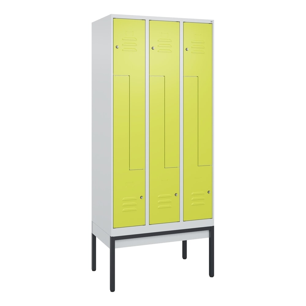 Produktabbildung Nr. 9: C+P Z-Spind Classic PLUS, Gestell, 6 Abteile, HxBxT 2.120 x 900 x 500 mm, lichtgrau, clowngrün, Zylinderschloss