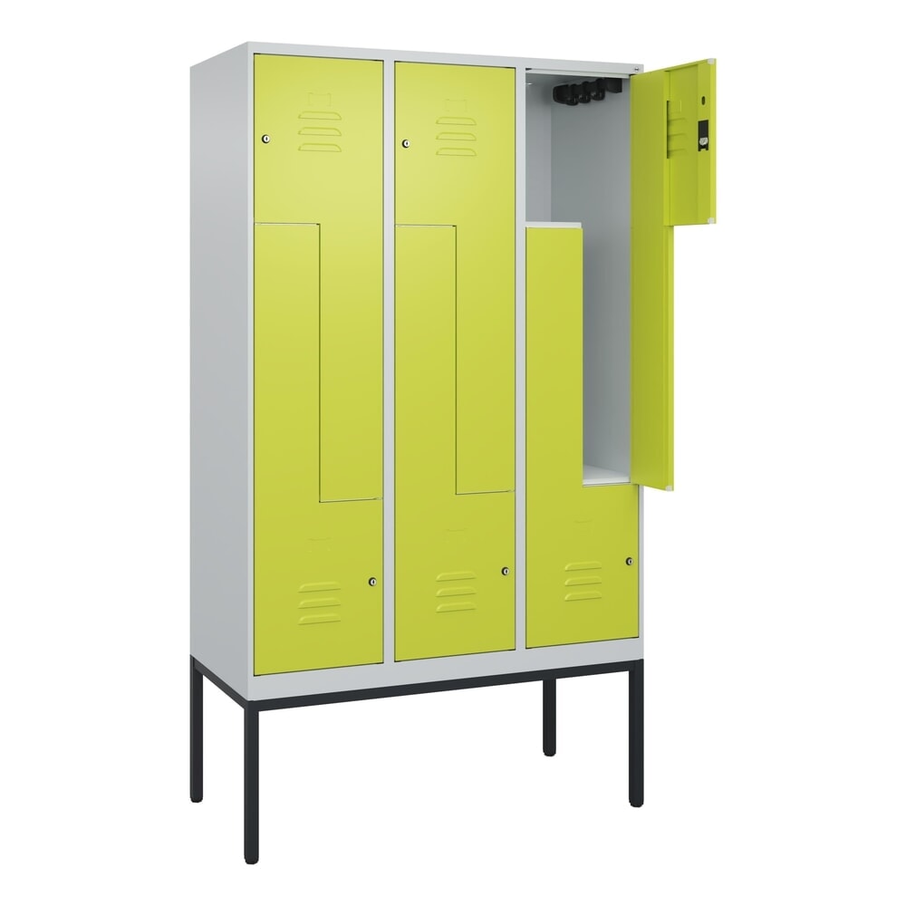 C+P Z-Spind Classic PLUS, Gestell, 6 Abteile, HxBxT 2.120 x 1.200 x 500 mm, lichtgrau, clowngrün, Zylinderschloss Produktabbildung Nr. 1: C+P Z-Spind Classic PLUS, Gestell, 6 Abteile, HxBxT 2.120 x 1.200 x 500 mm, lichtgrau, clowngrün, Zylinderschloss