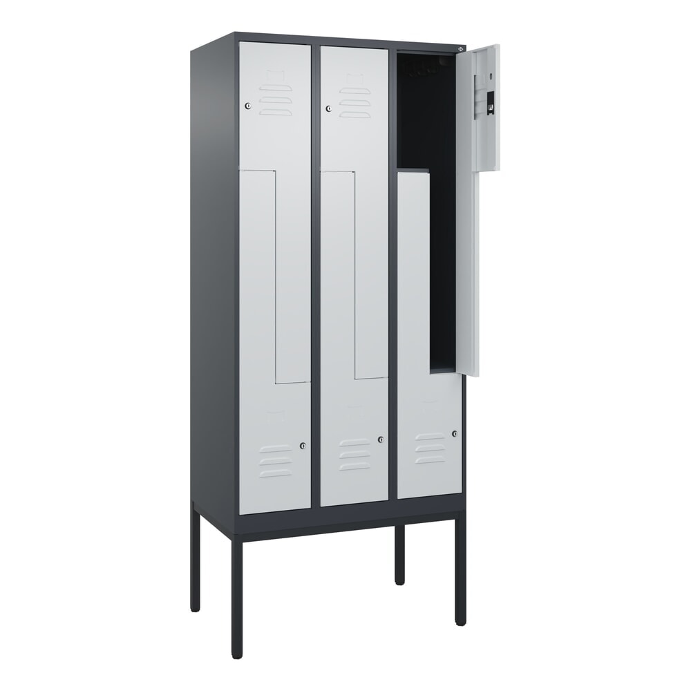 C+P Z-Spind Classic PLUS, Gestell, 6 Abteile, HxBxT 2.120 x 900 x 500 mm, anthrazitgrau, lichtgrau, Zylinderschloss Produktabbildung Nr. 1: C+P Z-Spind Classic PLUS, Gestell, 6 Abteile, HxBxT 2.120 x 900 x 500 mm, anthrazitgrau, lichtgrau, Zylinderschloss