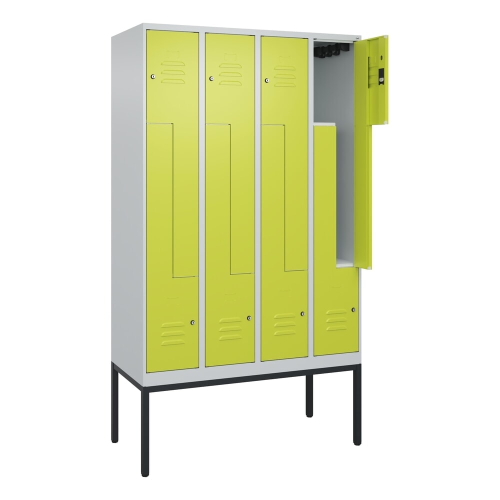 C+P Z-Spind Classic PLUS, Gestell, 8 Abteile, HxBxT 2.120 x 1.200 x 500 mm, lichtgrau, clowngrün, Zylinderschloss Produktabbildung Nr. 1: C+P Z-Spind Classic PLUS, Gestell, 8 Abteile, HxBxT 2.120 x 1.200 x 500 mm, lichtgrau, clowngrün, Zylinderschloss
