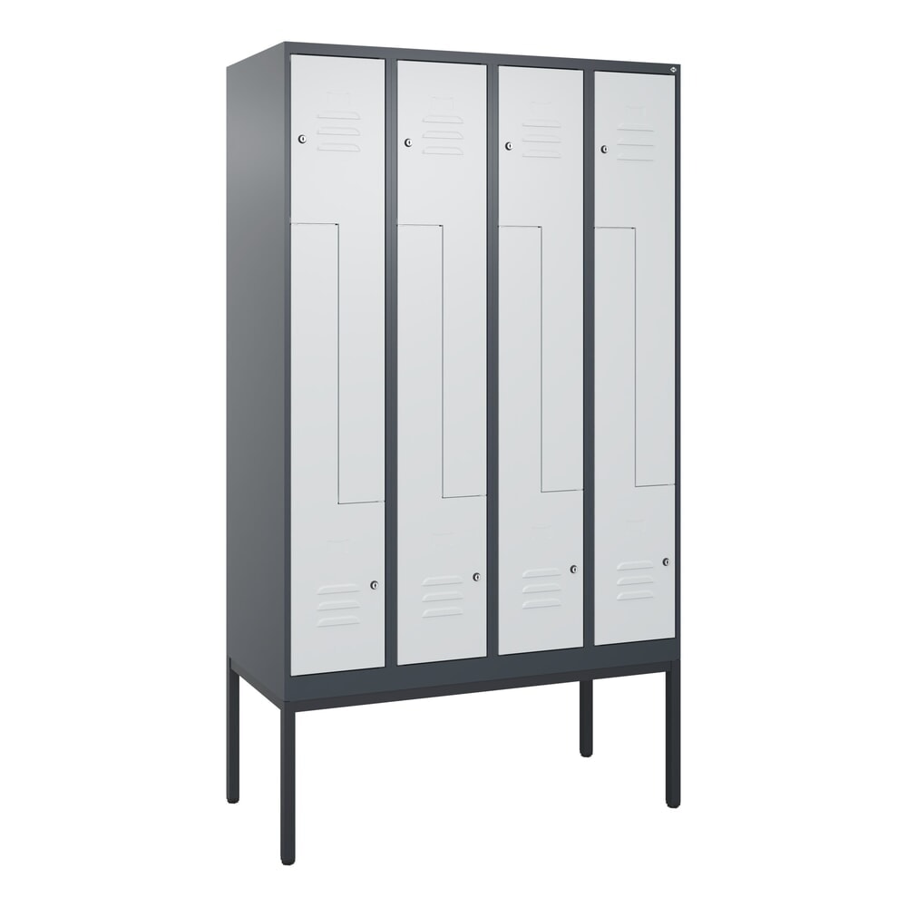 C+P Z-Spind Classic PLUS, Gestell, 8 Abteile, HxBxT 2.120 x 1.200 x 500 mm, anthrazitgrau, lichtgrau, Zylinderschloss Produktabbildung Nr. 9: C+P Z-Spind Classic PLUS, Gestell, 8 Abteile, HxBxT 2.120 x 1.200 x 500 mm, anthrazitgrau, lichtgrau, Zylinderschloss