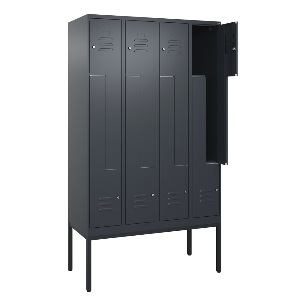 Produktabbildung: C+P Z-Spind Classic PLUS, Gestell, 8 Abteile, HxBxT 2.120 x 1.200 x 500 mm, anthrazitgrau, anthrazitgrau, Zylinderschloss