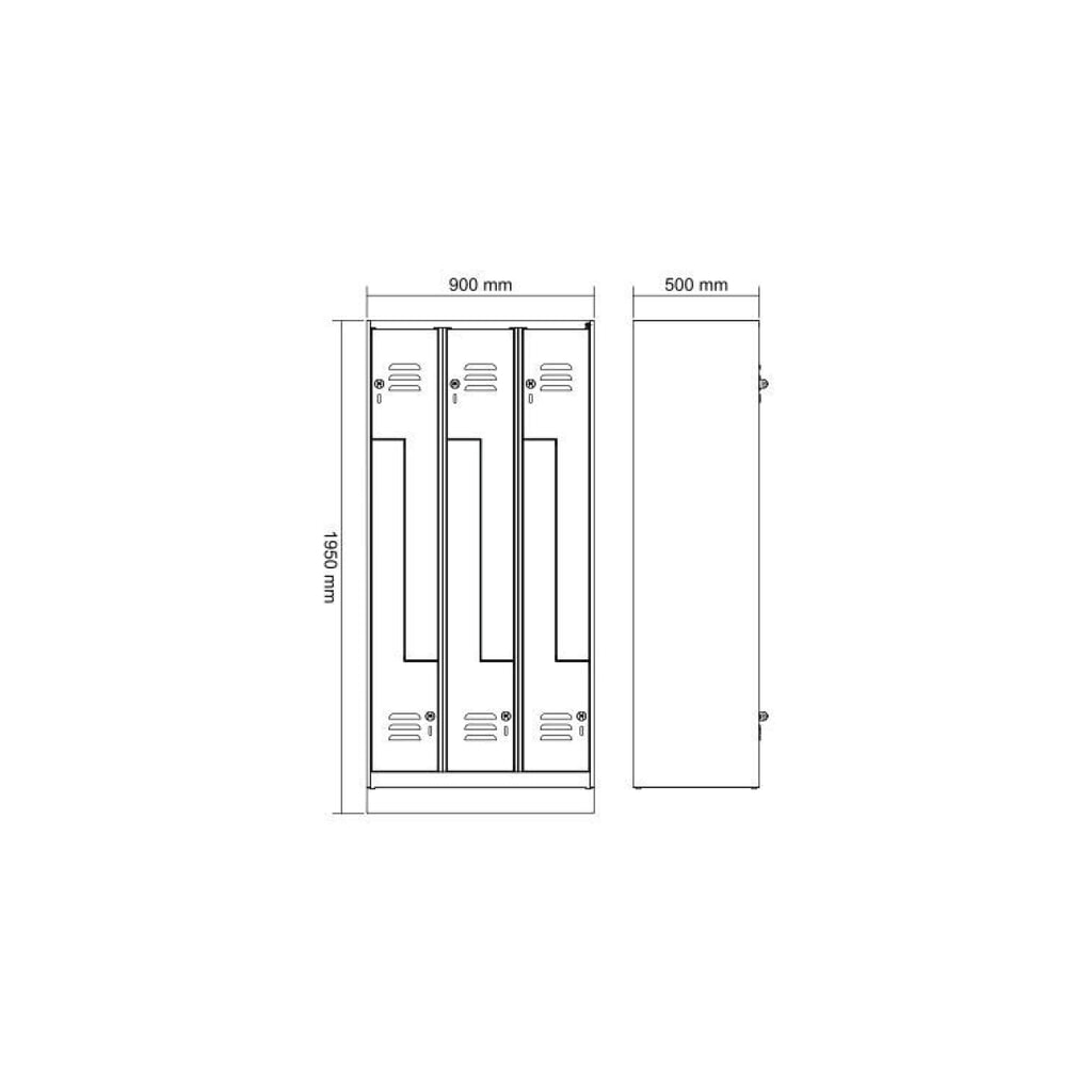 C+P Z-Spind Classic PLUS, Sockel, 6 Abteile, HxBxT 1.950 x 900 x 500 mm, lichtgrau, enzianblau, Zylinderschloss Produktabbildung Nr. 8: C+P Z-Spind Classic PLUS, Sockel, 6 Abteile, HxBxT 1.950 x 900 x 500 mm, lichtgrau, enzianblau, Zylinderschloss