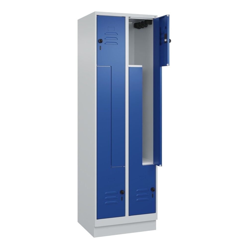 C+P Z-Spind Classic PLUS, Sockel, 4 Abteile, HxBxT 1.950 x 600 x 500 mm, lichtgrau, enzianblau, für Vorhängeschloss Produktabbildung Nr. 1: C+P Z-Spind Classic PLUS, Sockel, 4 Abteile, HxBxT 1.950 x 600 x 500 mm, lichtgrau, enzianblau, für Vorhängeschloss