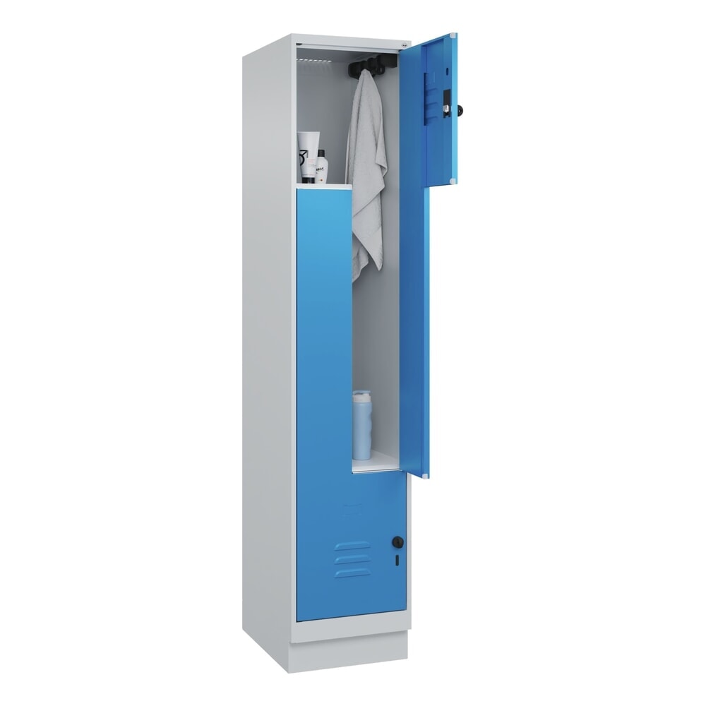 C+P Z-Spind Classic PLUS, Sockel, 2 Abteile, HxBxT 1.950 x 400 x 500 mm, lichtgrau, lichtblau, für Vorhängeschloss Produktabbildung Nr. 10: C+P Z-Spind Classic PLUS, Sockel, 2 Abteile, HxBxT 1.950 x 400 x 500 mm, lichtgrau, lichtblau, für Vorhängeschloss