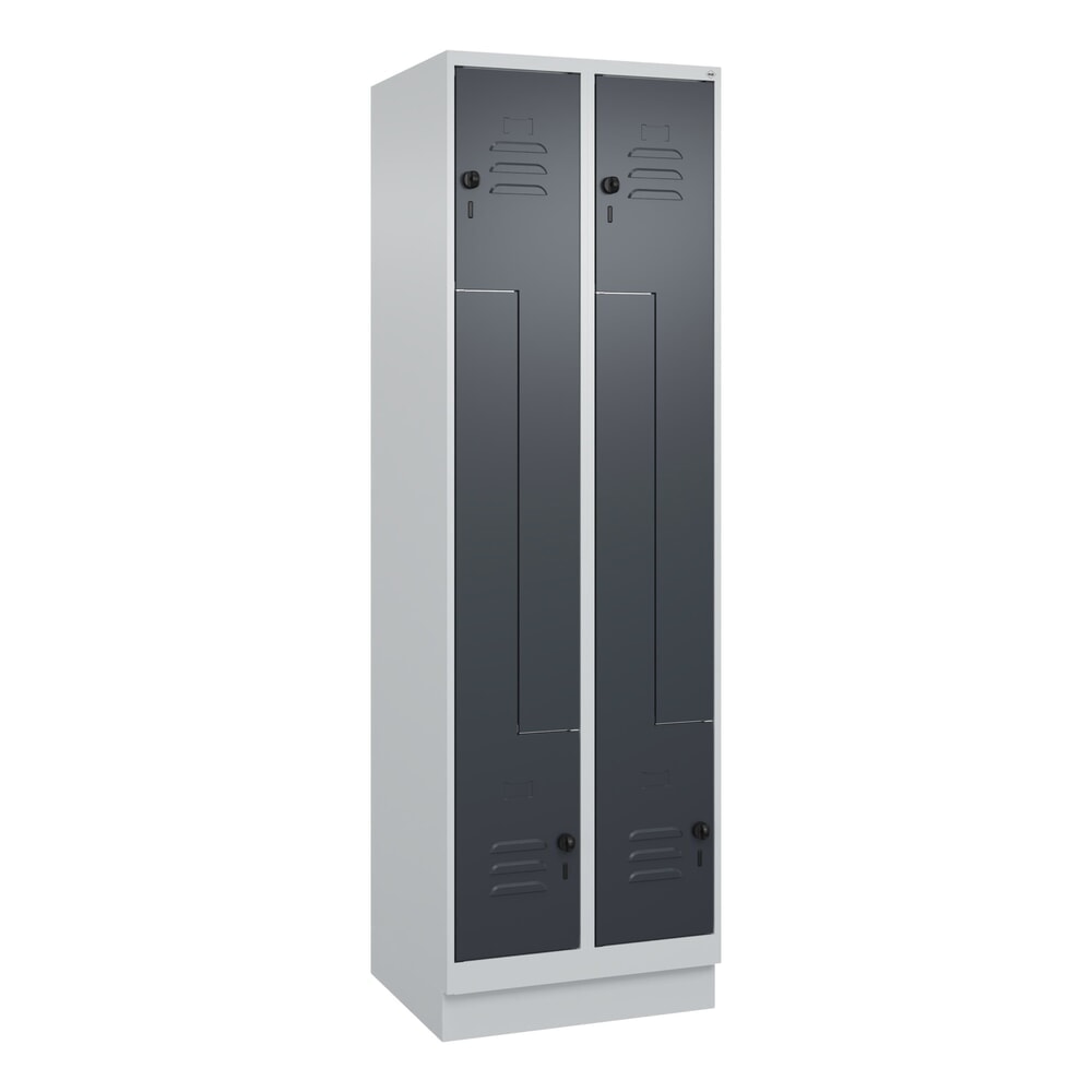 Produktabbildung Nr. 9: C+P Z-Spind Classic PLUS, Sockel, 4 Abteile, HxBxT 1.950 x 600 x 500 mm, lichtgrau, anthrazitgrau, für Vorhängeschloss