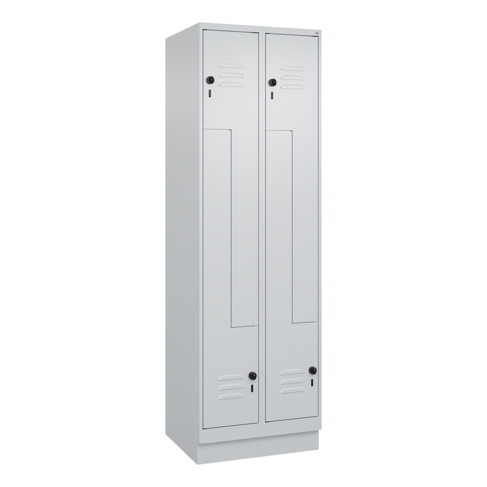 C+P Z-Spind Classic PLUS, Sockel, 4 Abteile, HxBxT 1.950 x 600 x 500 mm, lichtgrau, lichtgrau, für Vorhängeschloss Produktabbildung Nr. 9: C+P Z-Spind Classic PLUS, Sockel, 4 Abteile, HxBxT 1.950 x 600 x 500 mm, lichtgrau, lichtgrau, für Vorhängeschloss