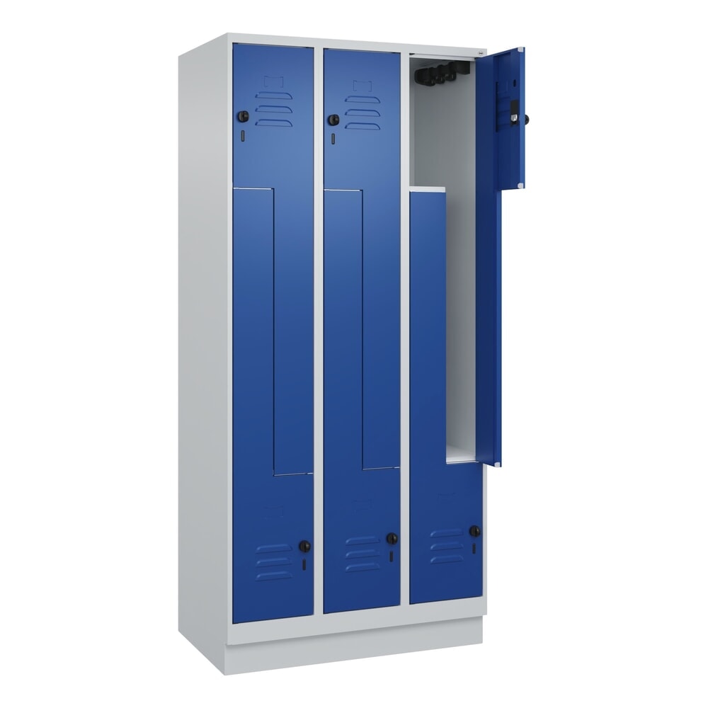 C+P Z-Spind Classic PLUS, Sockel, 6 Abteile, HxBxT 1.950 x 900 x 500 mm, lichtgrau, enzianblau, für Vorhängeschloss Produktabbildung Nr. 1: C+P Z-Spind Classic PLUS, Sockel, 6 Abteile, HxBxT 1.950 x 900 x 500 mm, lichtgrau, enzianblau, für Vorhängeschloss