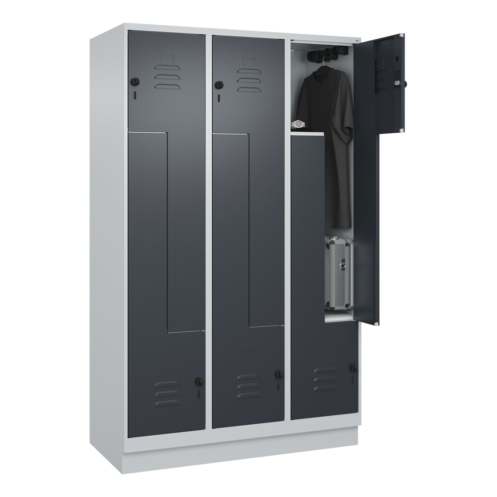 Produktabbildung Nr. 10: C+P Z-Spind Classic PLUS, Sockel, 6 Abteile, HxBxT 1.950 x 1.200 x 500 mm, lichtgrau, anthrazitgrau, für Vorhängeschloss