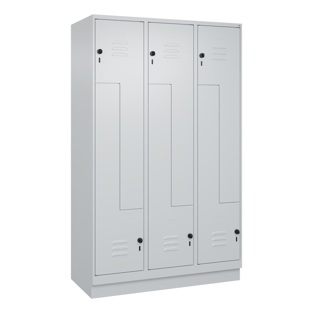 Produktabbildung Nr. 9: C+P Z-Spind Classic PLUS, Sockel, 6 Abteile, HxBxT 1.950 x 1.200 x 500 mm, lichtgrau, lichtgrau, für Vorhängeschloss