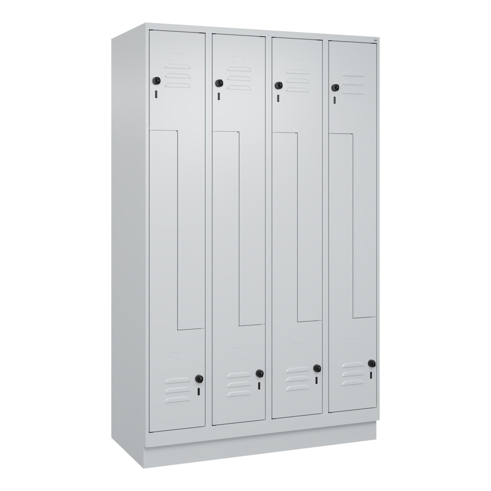 Produktabbildung Nr. 9: C+P Z-Spind Classic PLUS, Sockel, 8 Abteile, HxBxT 1.950 x 1.200 x 500 mm, lichtgrau, lichtgrau, für Vorhängeschloss