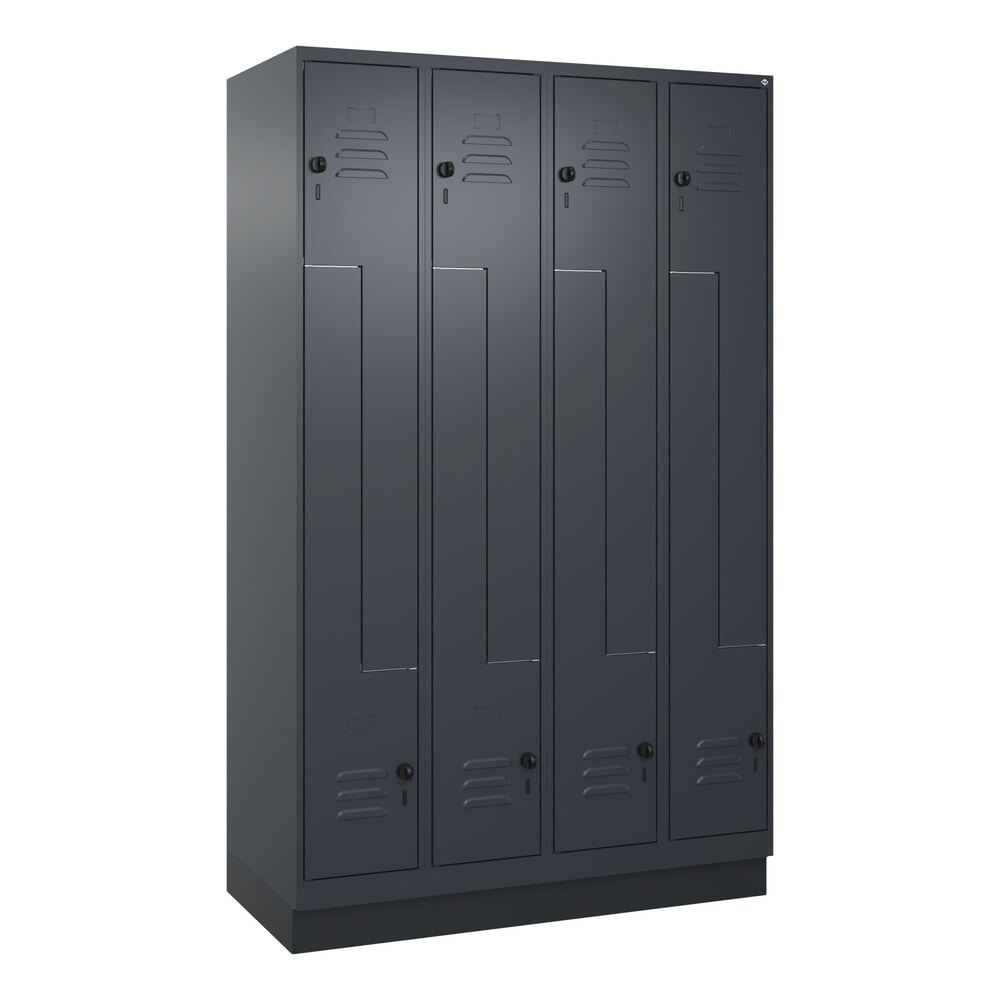 Produktabbildung Nr. 9: C+P Z-Spind Classic PLUS, Sockel, 8 Abteile, HxBxT 1.950 x 1.200 x 500 mm, anthrazitgrau, anthrazitgrau, für Vorhängeschloss