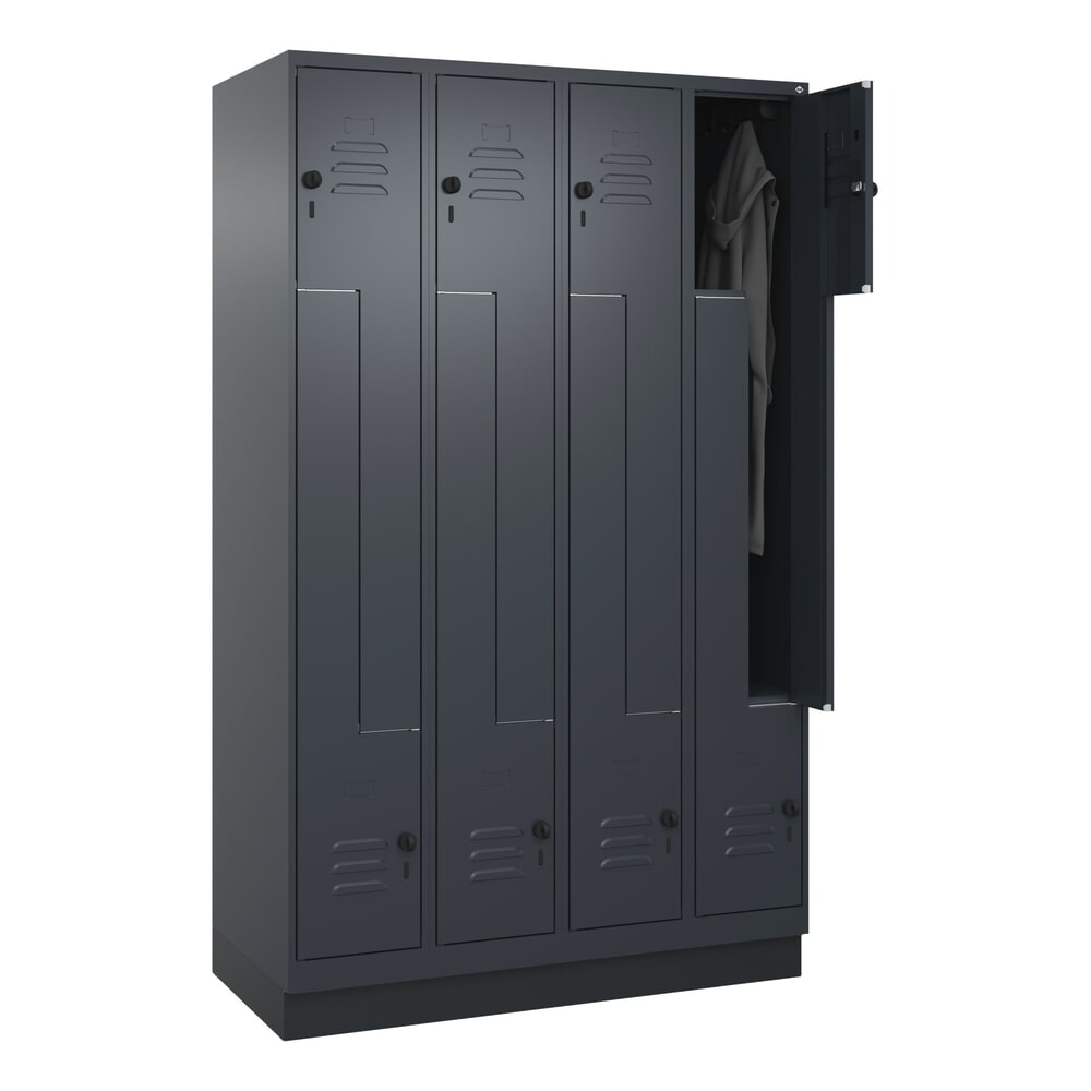 Produktabbildung Nr. 10: C+P Z-Spind Classic PLUS, Sockel, 8 Abteile, HxBxT 1.950 x 1.200 x 500 mm, anthrazitgrau, anthrazitgrau, für Vorhängeschloss