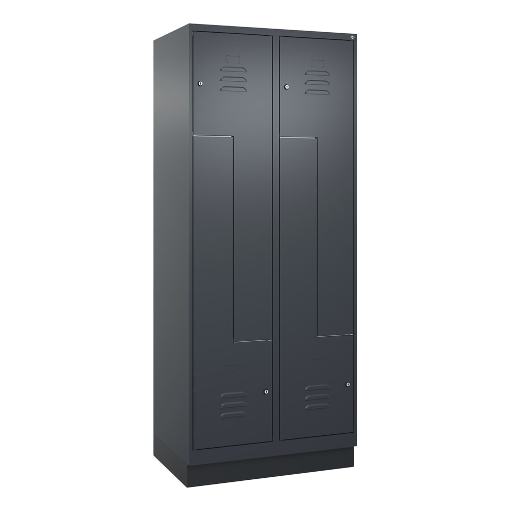 Produktabbildung Nr. 9: C+P Z-Spind Classic PLUS, Sockel, 4 Abteile, HxBxT 1.950 x 800 x 500 mm, anthrazitgrau, anthrazitgrau, Zylinderschloss