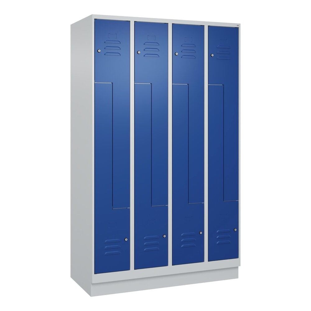 Produktabbildung Nr. 9: C+P Z-Spind Classic PLUS, Sockel, 8 Abteile, HxBxT 1.950 x 1.200 x 500 mm, lichtgrau, enzianblau, Zylinderschloss