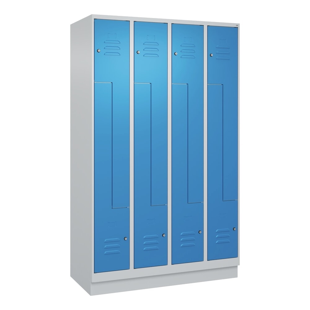 Produktabbildung Nr. 9: C+P Z-Spind Classic PLUS, Sockel, 8 Abteile, HxBxT 1.950 x 1.200 x 500 mm, lichtgrau, lichtblau, Zylinderschloss