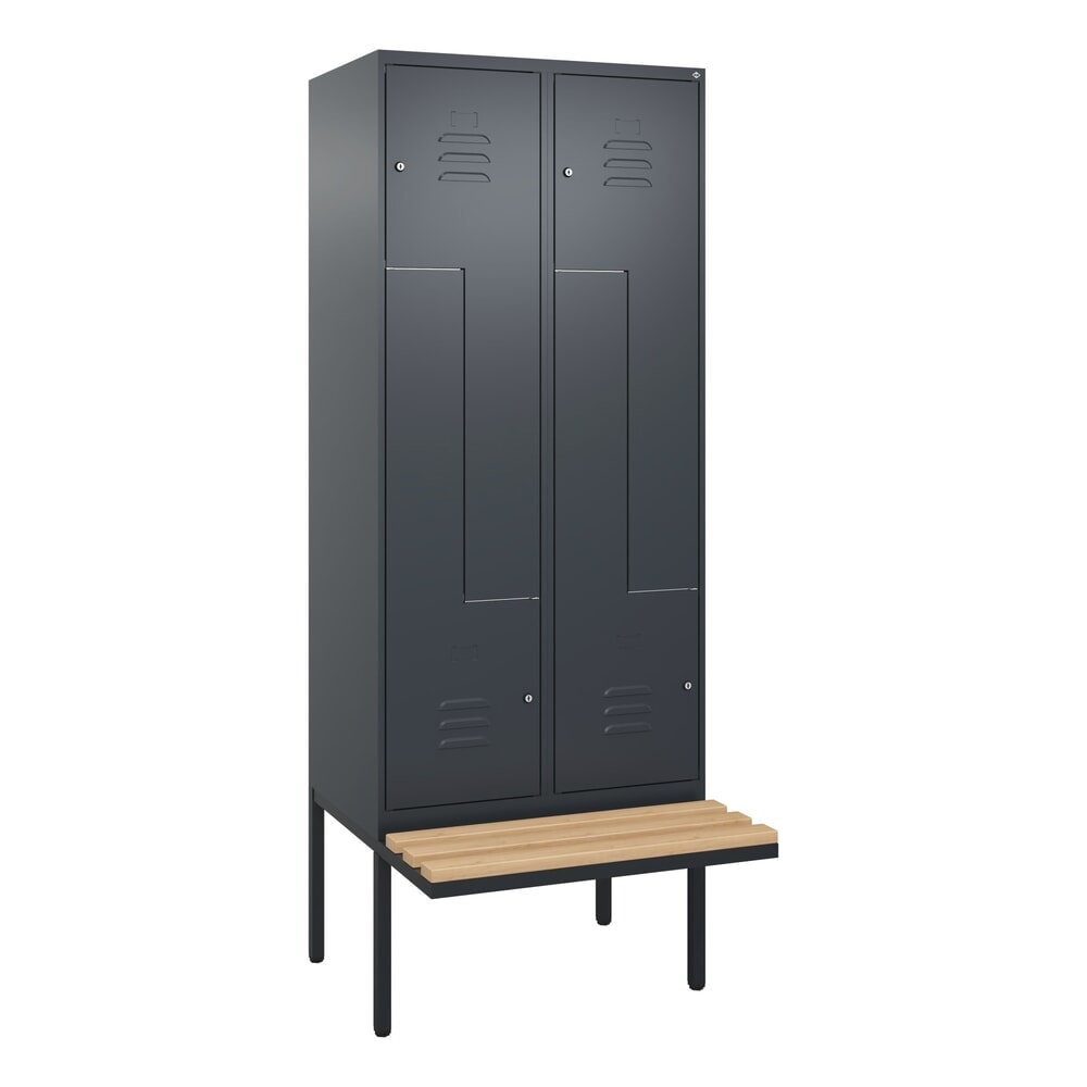 C+P Z-Spind Classic PLUS, 4 Abteile, HxBxT 2.120 x 800 x 815 mm, Zylinderschloss, auskragende Bank aus Buche, anthrazitgrau, anthrazitgrau Produktabbildung Nr. 9: C+P Z-Spind Classic PLUS, 4 Abteile, HxBxT 2.120 x 800 x 815 mm, Zylinderschloss, auskragende Bank aus Buche, anthrazitgrau, anthrazitgrau