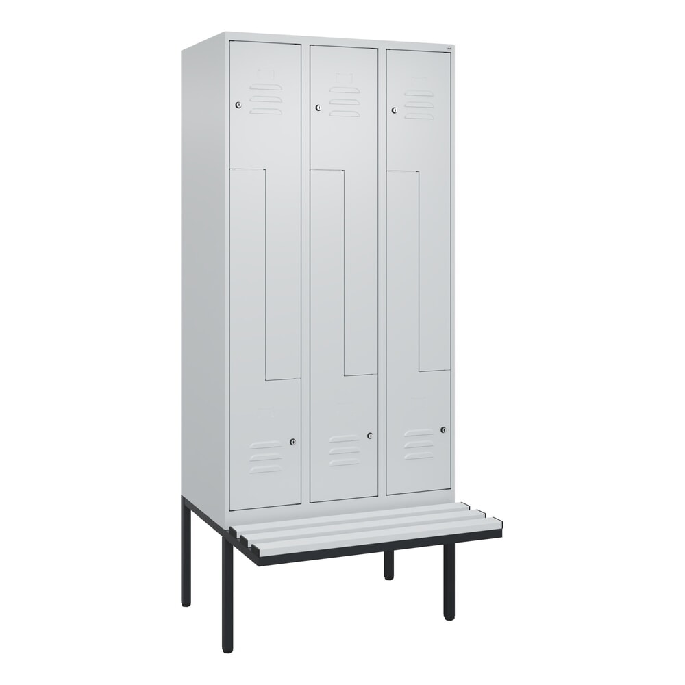 C+P Z-Spind Classic PLUS, 6 Abteile, HxBxT 2.120 x 900 x 815 mm, Zylinderschloss, auskragende Bank aus Kunststoff, lichtgrau, lichtgrau Produktabbildung Nr. 9: C+P Z-Spind Classic PLUS, 6 Abteile, HxBxT 2.120 x 900 x 815 mm, Zylinderschloss, auskragende Bank aus Kunststoff, lichtgrau, lichtgrau
