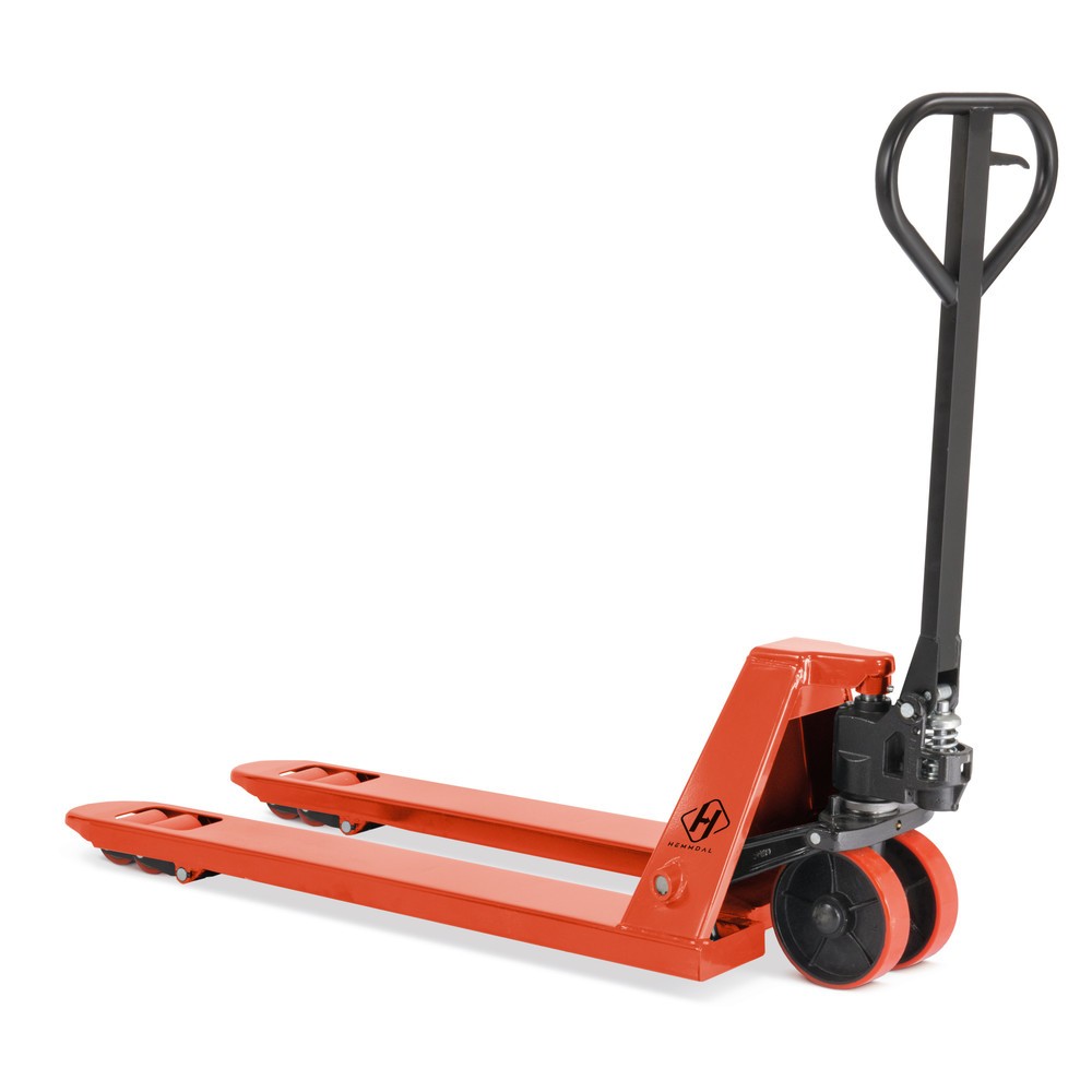 Produktabbildung: B-Ware Handhubwagen HEMMDAL PTM 2.5, Tragfähigkeit 2.500 kg, Gabellänge 1.150 mm, Polyurethan, Tandemrollen
