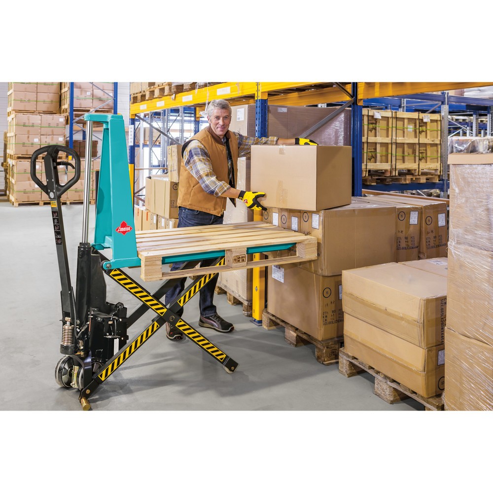 Produktabbildung Nr. 2: C-Ware Scheren-Hubwagen Ameise® - elektrohydraulisch, TK 1.000 kg, Nylon, RAL 5018 türkisblau