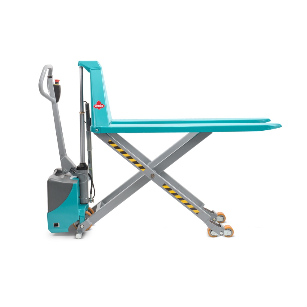 Produktabbildung: B-Ware Scheren-Hubwagen Ameise® - elektrohydraulisch, TK 1.500 kg, GL 1.200 mm, Polyurethan