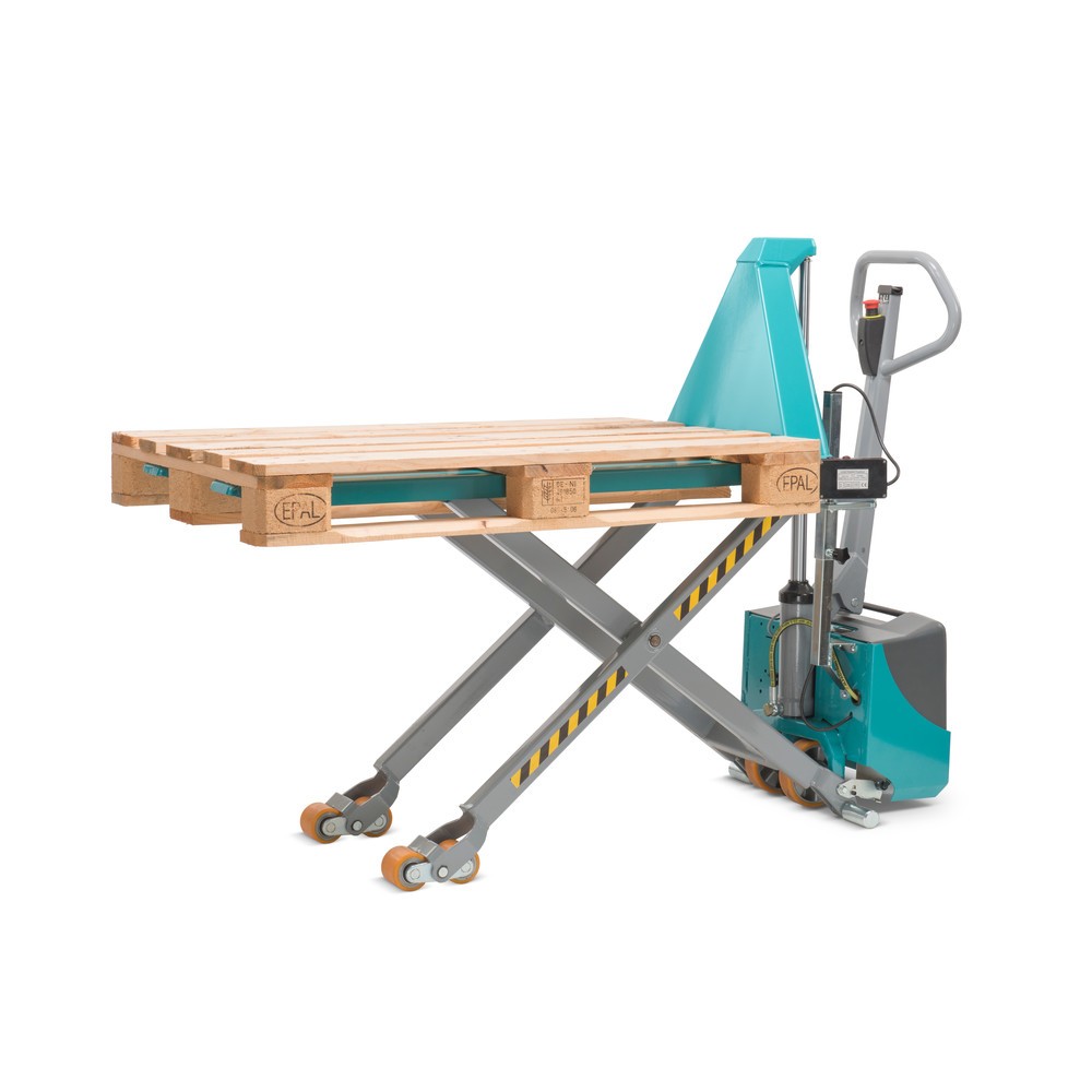 Produktabbildung Nr. 9: C-Ware Scheren-Hubwagen Ameise® - elektrohydraulisch, TK 1.500 kg, GL 1.200 mm, Polyurethan
