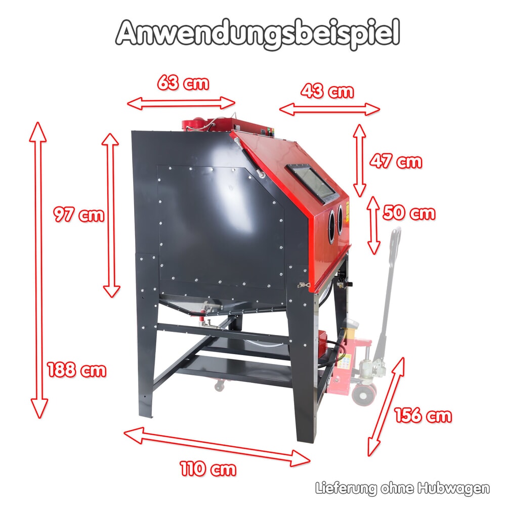 N° de l'image du produit 4 : Cabine de sablage SK1200, HxlxP 1 888 x 1 560 x 1 380 mm
