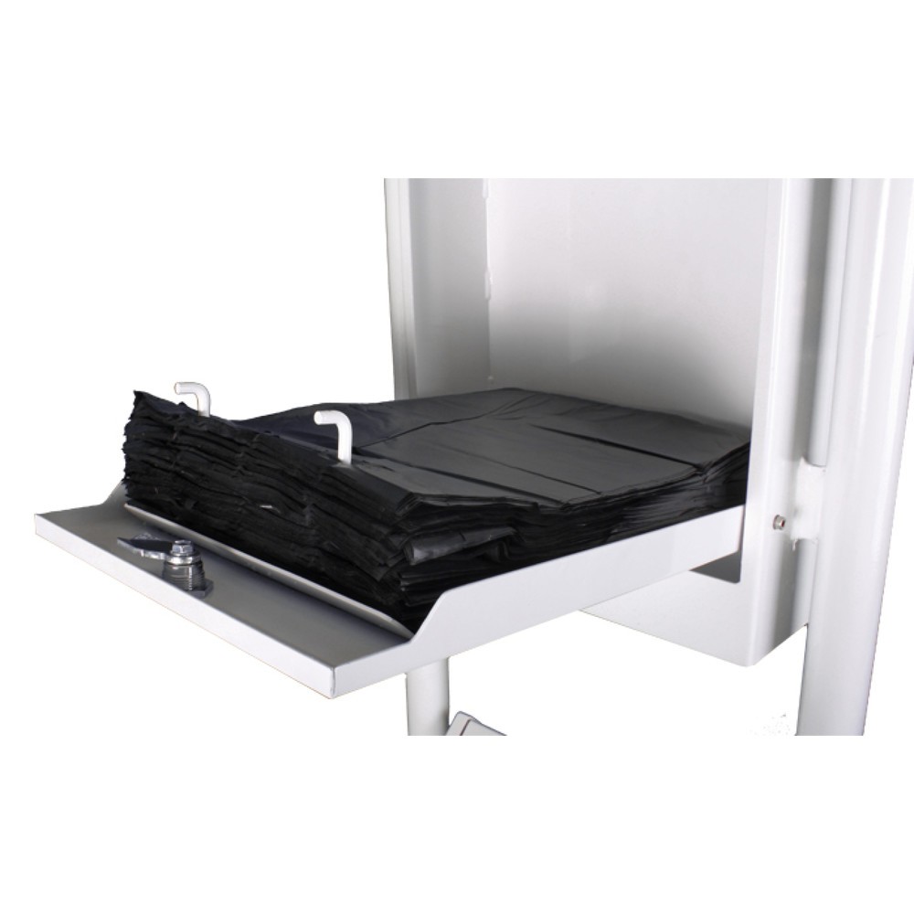 N° de l'image du produit 2 : Cabinet pour chiens RENNER modèle 7077-30 avec distributeur de sachets intégré, réservoir et support à châssis tubulaire, anthracite/fer micacé