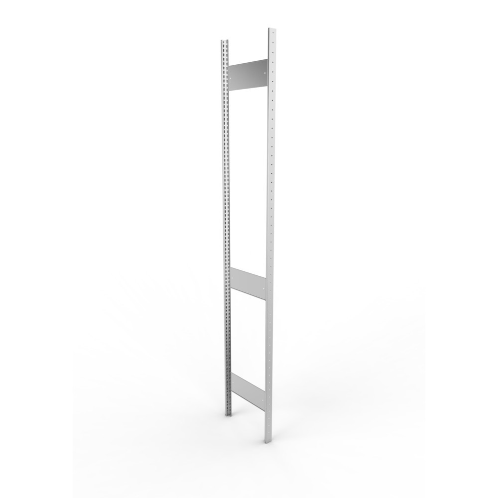 Illustration du produit: Cadre à montants pour rayonnage à tablettes META, clinché, 2 espaces intermédiaires, H x l 2 000 x 400 mm, galvanisé